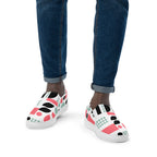 Pink Geometric - Men’s slip-on canvas shoes Mens Slip On Shoes Printed Offshore