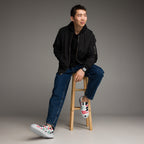 Pink Geometric - Men’s slip-on canvas shoes Mens Slip On Shoes Printed Offshore