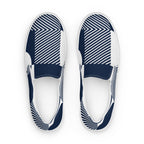 Blue Geometric - Men’s slip-on canvas shoes Mens Slip On Shoes Printed Offshore
