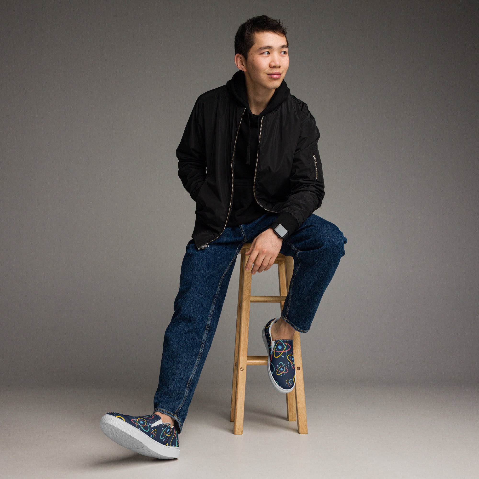 Atoms - Men’s slip-on canvas shoes 13 Mens Slip On Shoes Printed Offshore