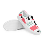 Pink Geometric - Men’s slip-on canvas shoes Mens Slip On Shoes Printed Offshore