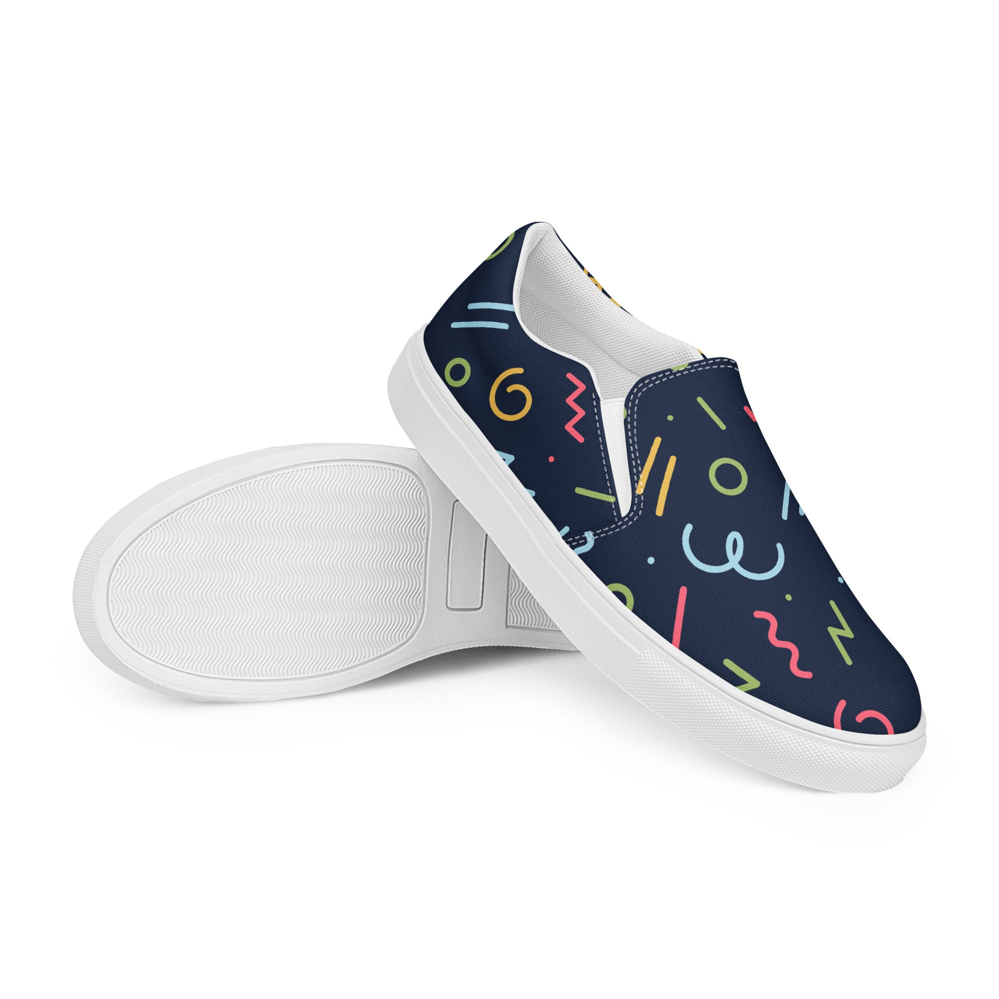 Squiggles - Men’s slip-on canvas shoes Mens Slip On Shoes Printed Offshore