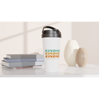 Kindness Can Change The World - White 15oz Stainless Steel Travel Mug Travel Mug Globally Fulfilled