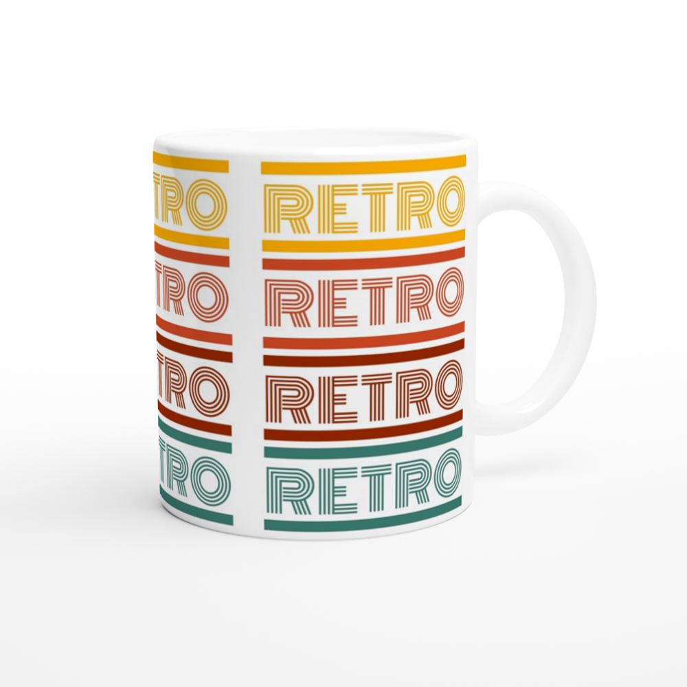 Retro - White 11oz Ceramic Mug White 11oz Mug Globally Fulfilled Retro