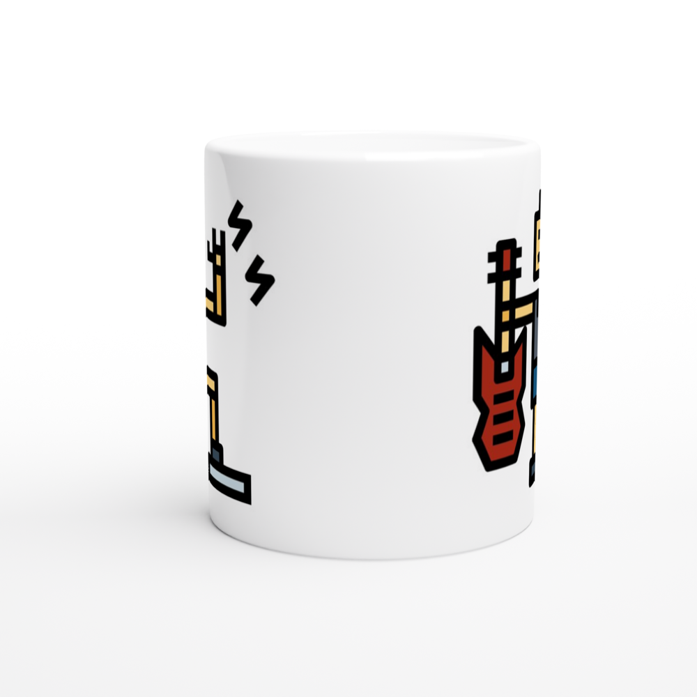 Rock And Roll - White 11oz Ceramic Mug White 11oz Mug Globally Fulfilled Music