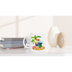 Tropical Santa - White 11oz Ceramic Mug Christmas Mug Globally Fulfilled