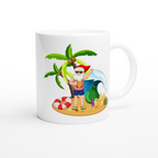 Tropical Santa - White 11oz Ceramic Mug Christmas Mug Globally Fulfilled