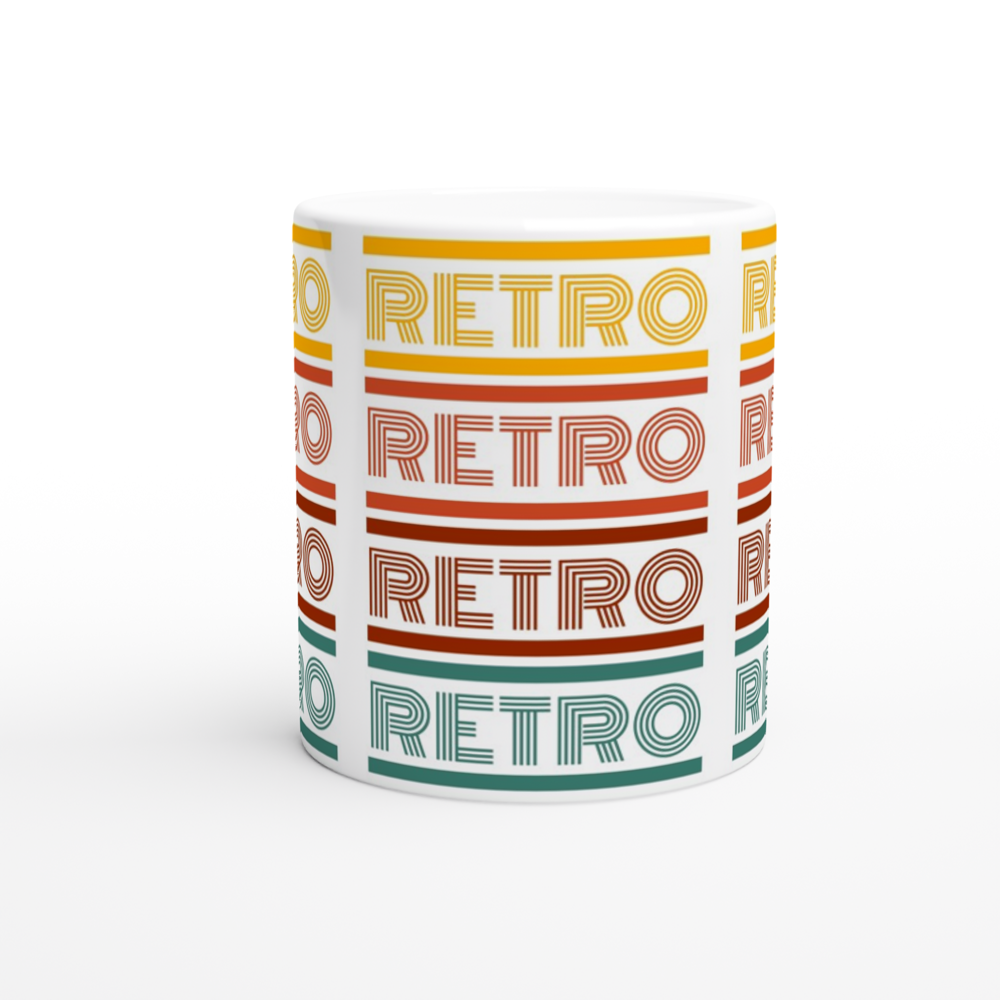 Retro - White 11oz Ceramic Mug White 11oz Mug Globally Fulfilled Retro