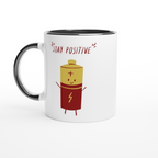 Stay Positive - White 11oz Ceramic Mug with Colour Inside ceramic black Colour 11oz Mug Globally Fulfilled Motivation Tech