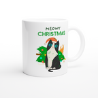 Meowy Christmas - White 11oz Ceramic Mug Christmas Mug Globally Fulfilled