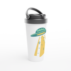 Alien UFO - White 15oz Stainless Steel Travel Mug Travel Mug Globally Fulfilled Sci Fi Space