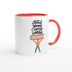 Read Books, Change The World - White 11oz Ceramic Mug with Colour Inside Colour 11oz Mug Globally Fulfilled Reading
