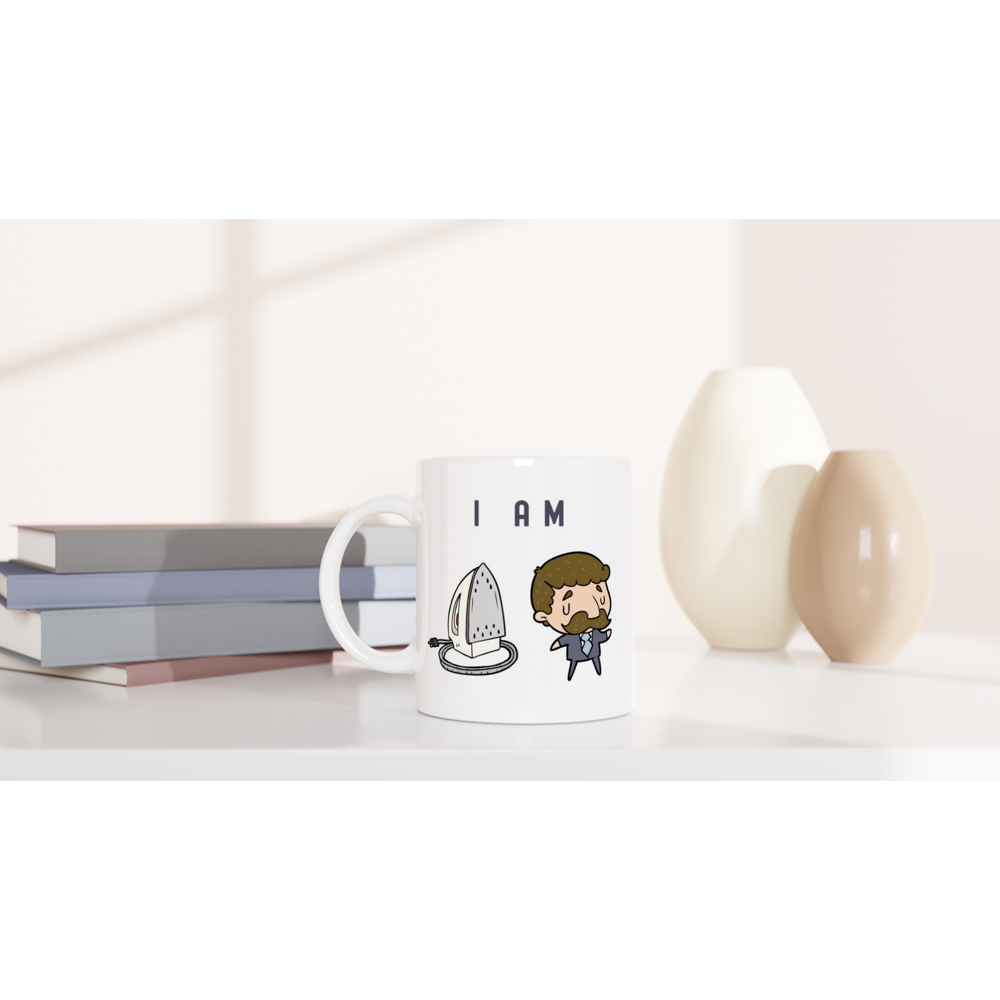 I Am Ironing Man - White 11oz Ceramic Mug White 11oz Mug comic Globally Fulfilled