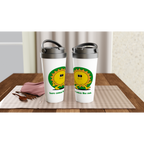 Here Comes The Sun - White 15oz Stainless Steel Travel Mug Travel Mug Globally Fulfilled Retro Summer