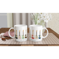 Guitars In Every Colour - White 11oz Ceramic Mug White 11oz Ceramic Mug White 11oz Mug Globally Fulfilled Music