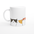 Cat Line White 11oz Ceramic Mug White 11oz Ceramic Mug White 11oz Mug animal Globally Fulfilled