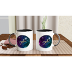Spaceman - White 11oz Ceramic Mug with Colour Inside Colour 11oz Mug Globally Fulfilled Space