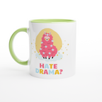 Hate Drama? No Probllama - White 11oz Ceramic Mug with Colour Inside Colour 11oz Mug animal Globally Fulfilled