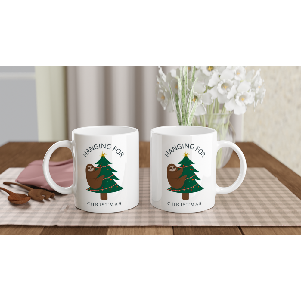 Hanging For Christmas - White 11oz Ceramic Mug Christmas Mug Globally Fulfilled