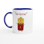 Stay Positive - White 11oz Ceramic Mug with Colour Inside ceramic blue Colour 11oz Mug Globally Fulfilled Motivation Tech