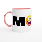 Mood Emoji - White 11oz Ceramic Mug with Colour Inside ceramic pink Colour 11oz Mug Funny Globally Fulfilled