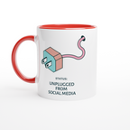 Status: Unplugged From Social Media - White 11oz Ceramic Mug With Colour Inside White 11oz Ceramic Mug with Color Inside Ceramic Red Colour 11oz Mug Globally Fulfilled