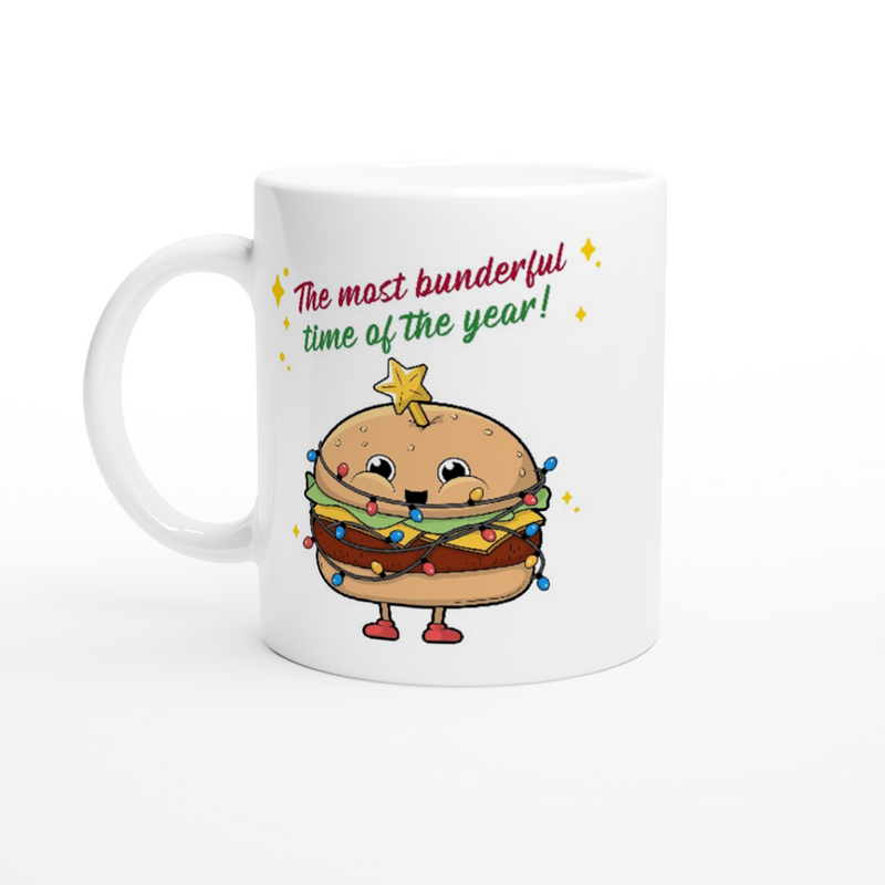 The Most Bunderful Time Of The Year White 11oz Ceramic Mug White 11oz Mug Christmas Globally Fulfilled