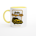 Live The Vintage Life - White 11oz Ceramic Mug with Colour Inside ceramic yellow Colour 11oz Mug Globally Fulfilled Retro
