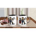 Rock And Roll - White 11oz Ceramic Mug with Colour Inside Colour 11oz Mug Globally Fulfilled Music