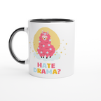 Hate Drama? No Probllama - White 11oz Ceramic Mug with Colour Inside ceramic black Colour 11oz Mug animal Globally Fulfilled