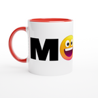Mood Emoji - White 11oz Ceramic Mug with Colour Inside ceramic red Colour 11oz Mug Funny Globally Fulfilled