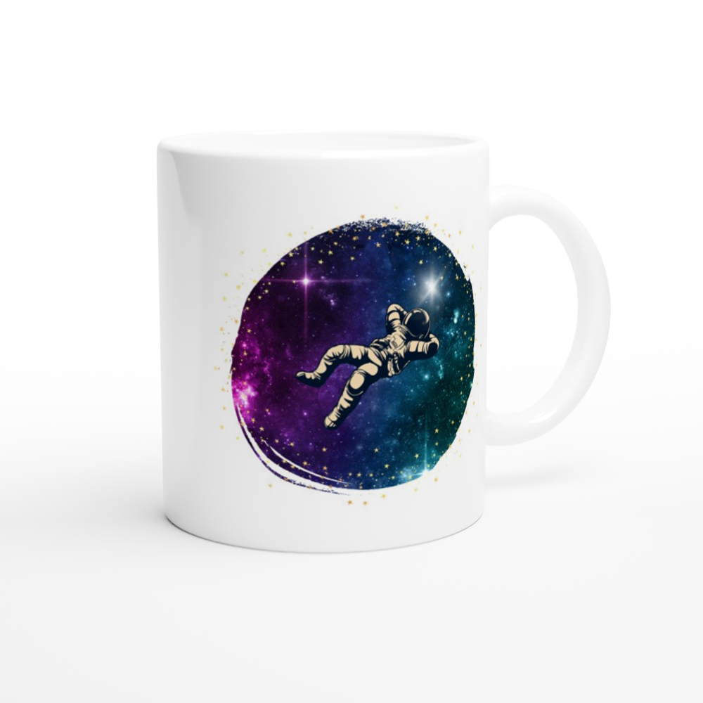 Spaceman - White 11oz Ceramic Mug White 11oz Mug Globally Fulfilled Space