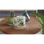 Tropical Santa - White 11oz Ceramic Mug Christmas Mug Globally Fulfilled