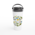 Stay Natural - White 15oz Stainless Steel Travel Mug Mugs, White 15oz Stainless Steel Travel Mug Travel Mug Environment Globally Fulfilled Plants