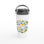 Stay Natural - White 15oz Stainless Steel Travel Mug Mugs, White 15oz Stainless Steel Travel Mug Travel Mug Environment Globally Fulfilled Plants