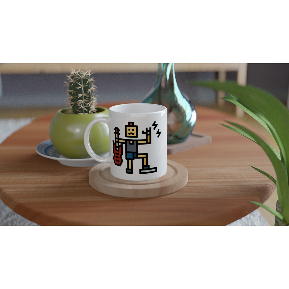 Rock And Roll - White 11oz Ceramic Mug White 11oz Mug Globally Fulfilled Music