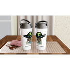 Guitarist Alien Abduction - White 15oz Stainless Steel Travel Mug Travel Mug Globally Fulfilled Music Sci Fi