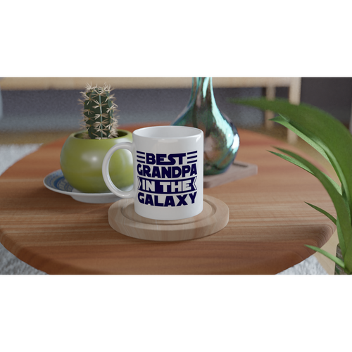 Best Grandpa In The Galaxy - White 11oz Ceramic Mug White 11oz Mug Globally Fulfilled Space