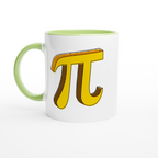 Pi - White 11oz Ceramic Mug with Colour Inside ceramic green Colour 11oz Mug Globally Fulfilled Maths Science