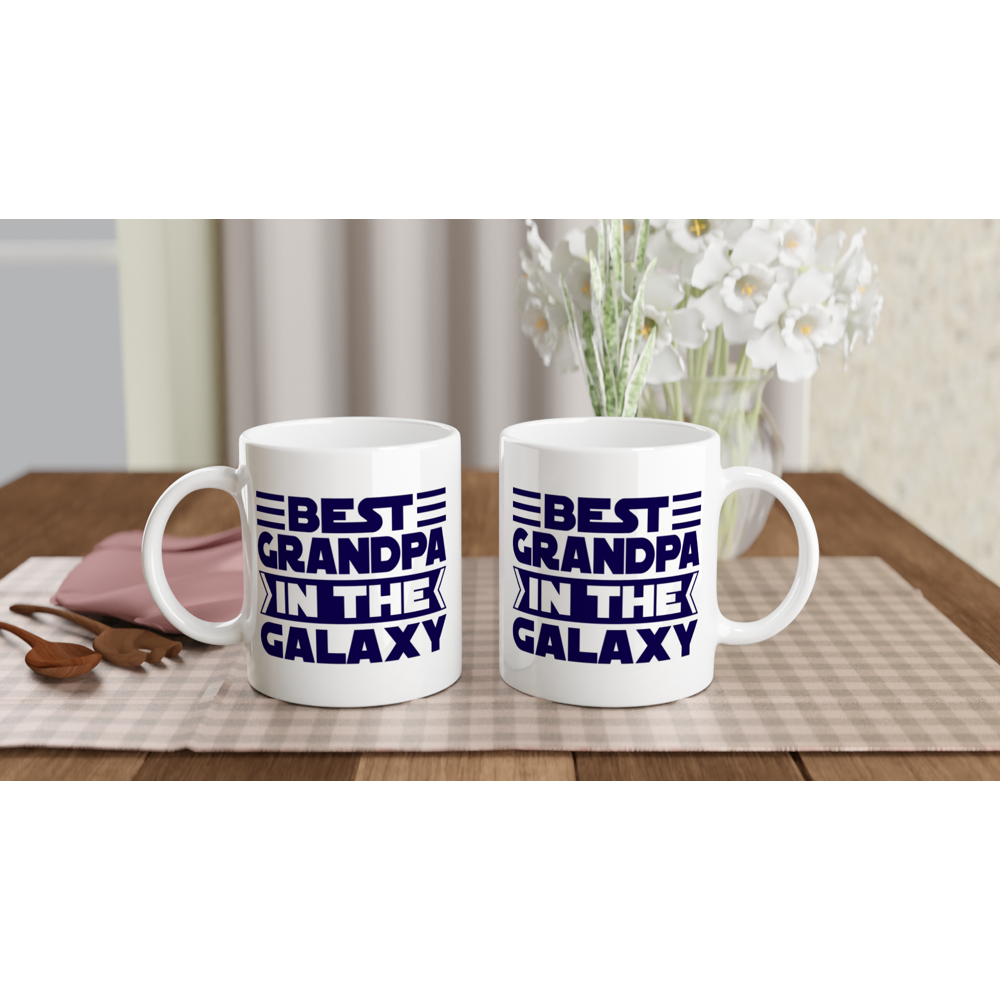Best Grandpa In The Galaxy - White 11oz Ceramic Mug White 11oz Mug Globally Fulfilled Space