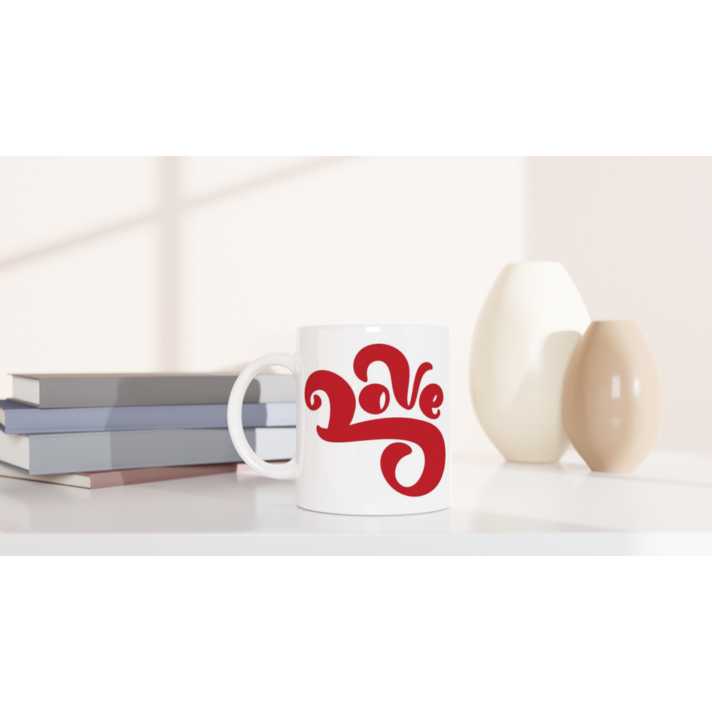 Love - White 11oz Ceramic Mug White 11oz Mug Globally Fulfilled Love