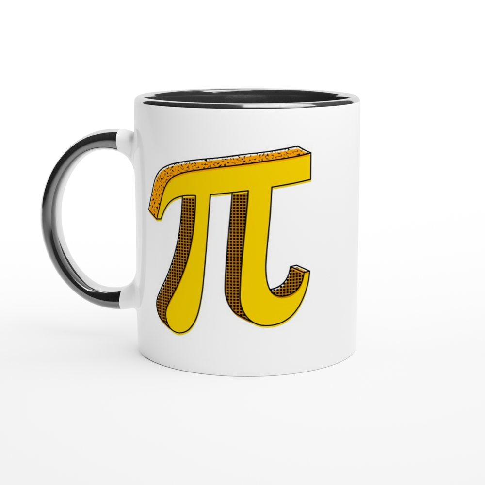 Pi - White 11oz Ceramic Mug with Colour Inside ceramic black Colour 11oz Mug Globally Fulfilled Maths Science