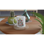 Christmas Cat - White 11oz Ceramic Mug Christmas Mug Globally Fulfilled