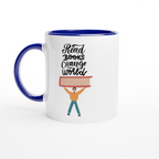 Read Books, Change The World - White 11oz Ceramic Mug with Colour Inside ceramic blue Colour 11oz Mug Globally Fulfilled Reading