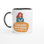Women Who Read Are Dangerous - White 11oz Ceramic Mug with Colour Inside ceramic black Colour 11oz Mug Globally Fulfilled Reading