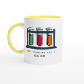 Test Tubes, Just Looking For A Reaction - White 11oz Ceramic Mug with Colour Inside ceramic yellow Colour 11oz Mug Globally Fulfilled Science