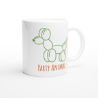 Party Animal - White 11oz Ceramic Mug White 11oz Mug Globally Fulfilled