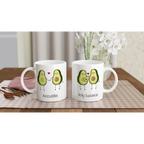 Avocuddles, Holy Guacamole - White 11oz Ceramic Mug Mugs, White 11oz Ceramic Mug White 11oz Mug Globally Fulfilled Outside Australia