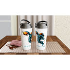 Astronaut Basketball - White 15oz Stainless Steel Travel Mug Travel Mug Globally Fulfilled Space