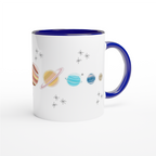Solar System Planets - White 11oz Ceramic Mug with Colour Inside ceramic blue Colour 11oz Mug Globally Fulfilled Space
